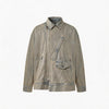 Vintage Sand Zip Denim Biker Jacket