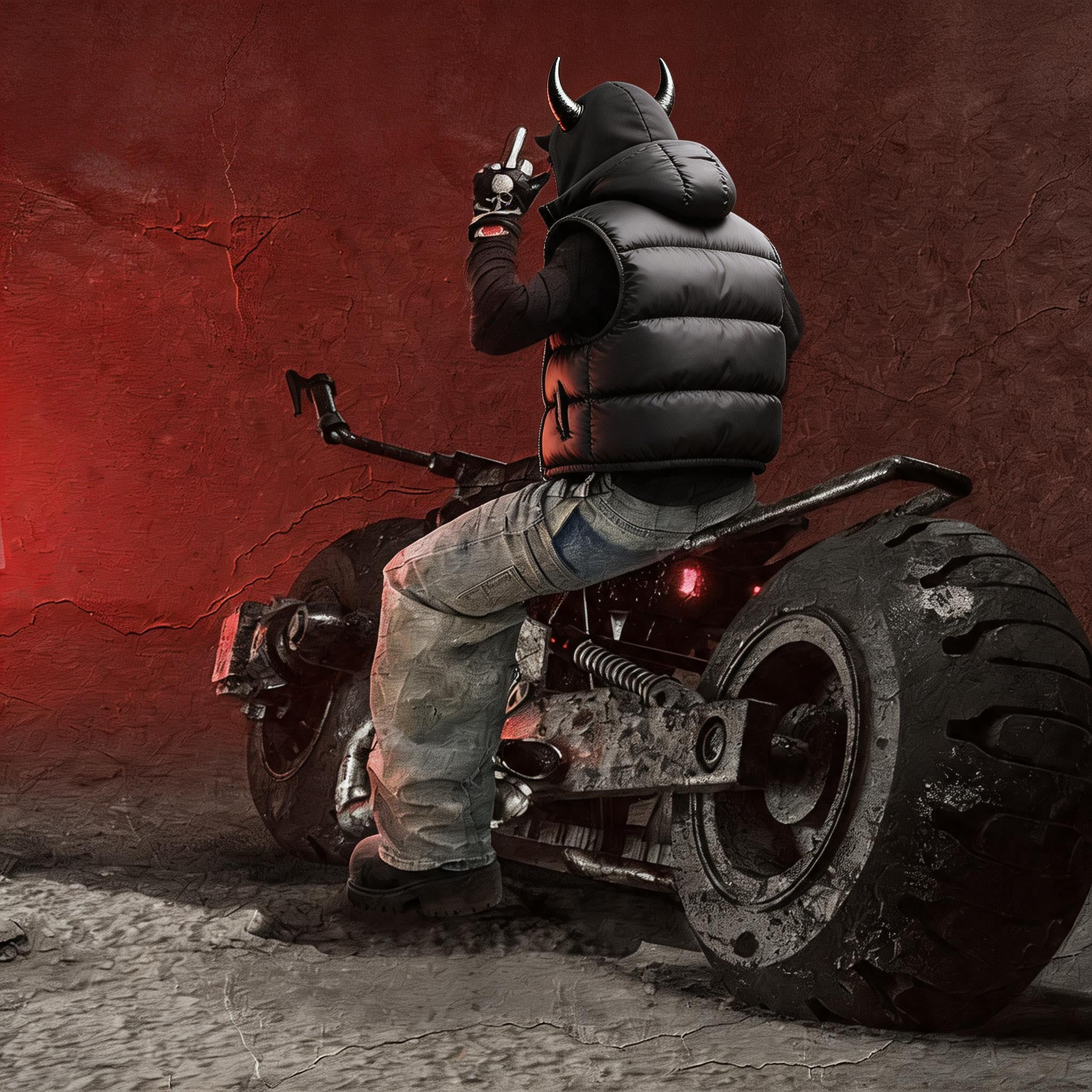Detachable Devil Horned Down Vest
