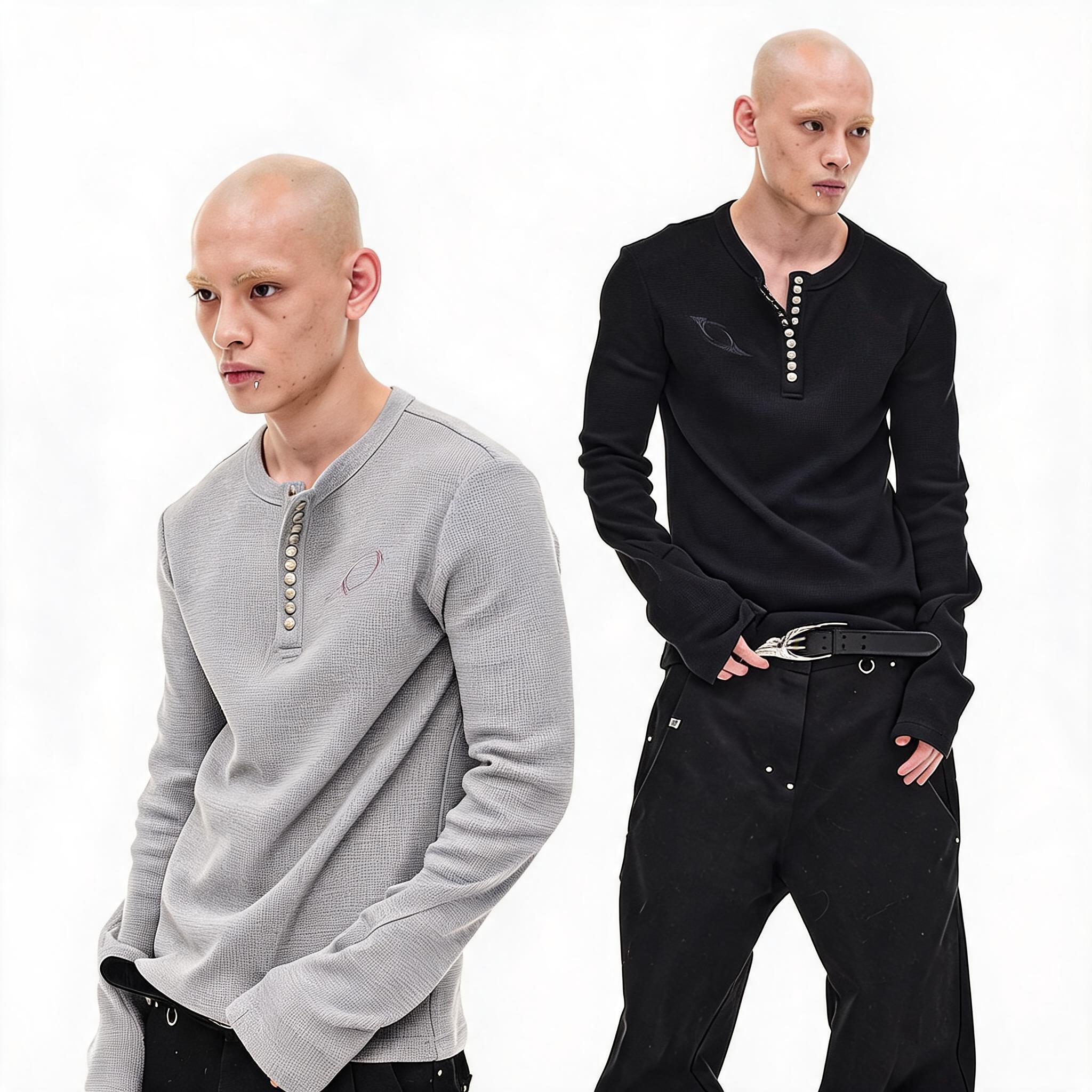 Waffle Long Sleeve Henley Tee