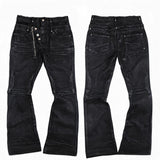 Double Waist Waxed Whiskered Skinny Jeans
