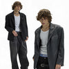 Two-Tone Distressed Oversized Casual Blazer