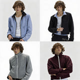 Reversible Plaid Embroidered Zip-front Fleece Jacket