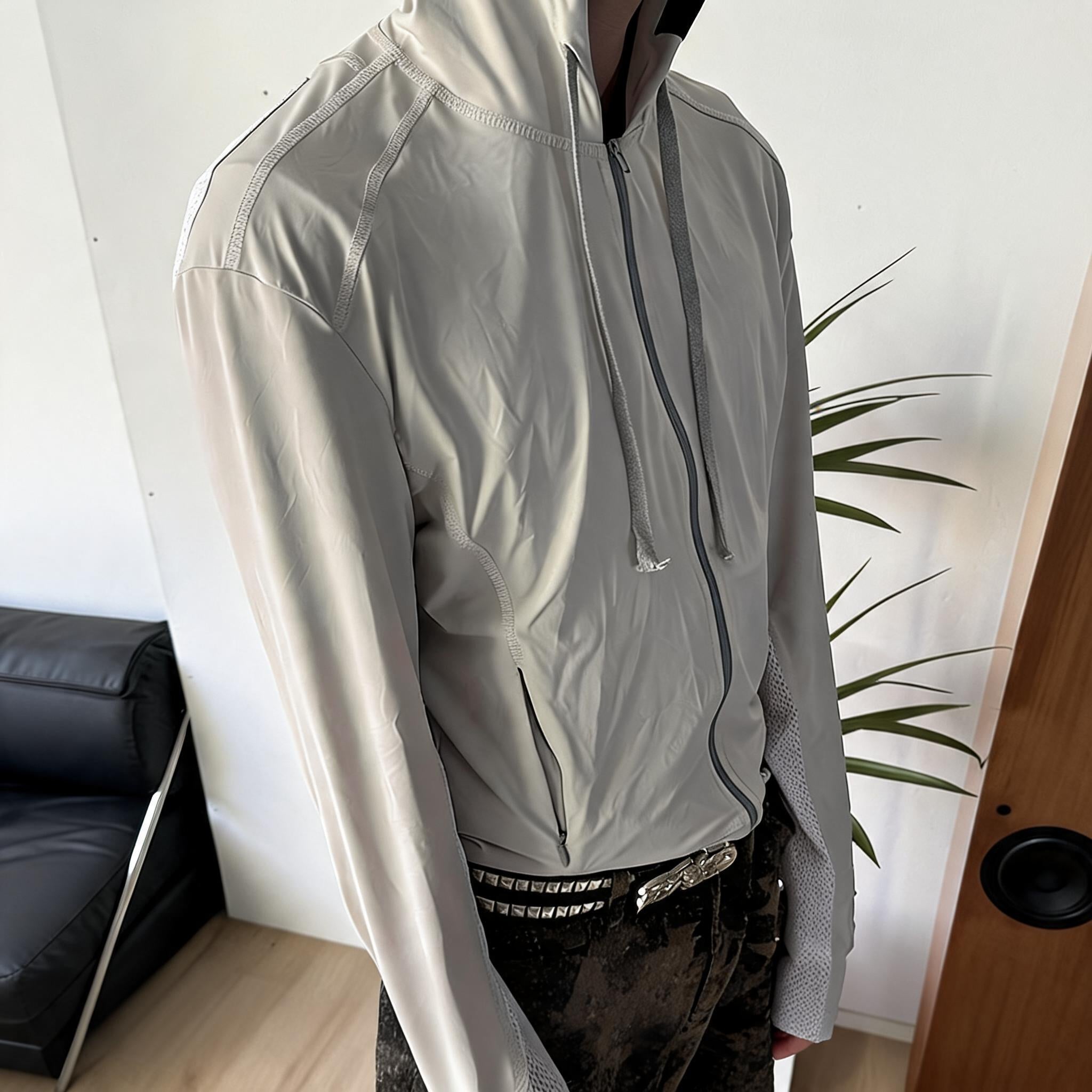 Two-Tone Cooling Stretch Mesh Hooded Jacket