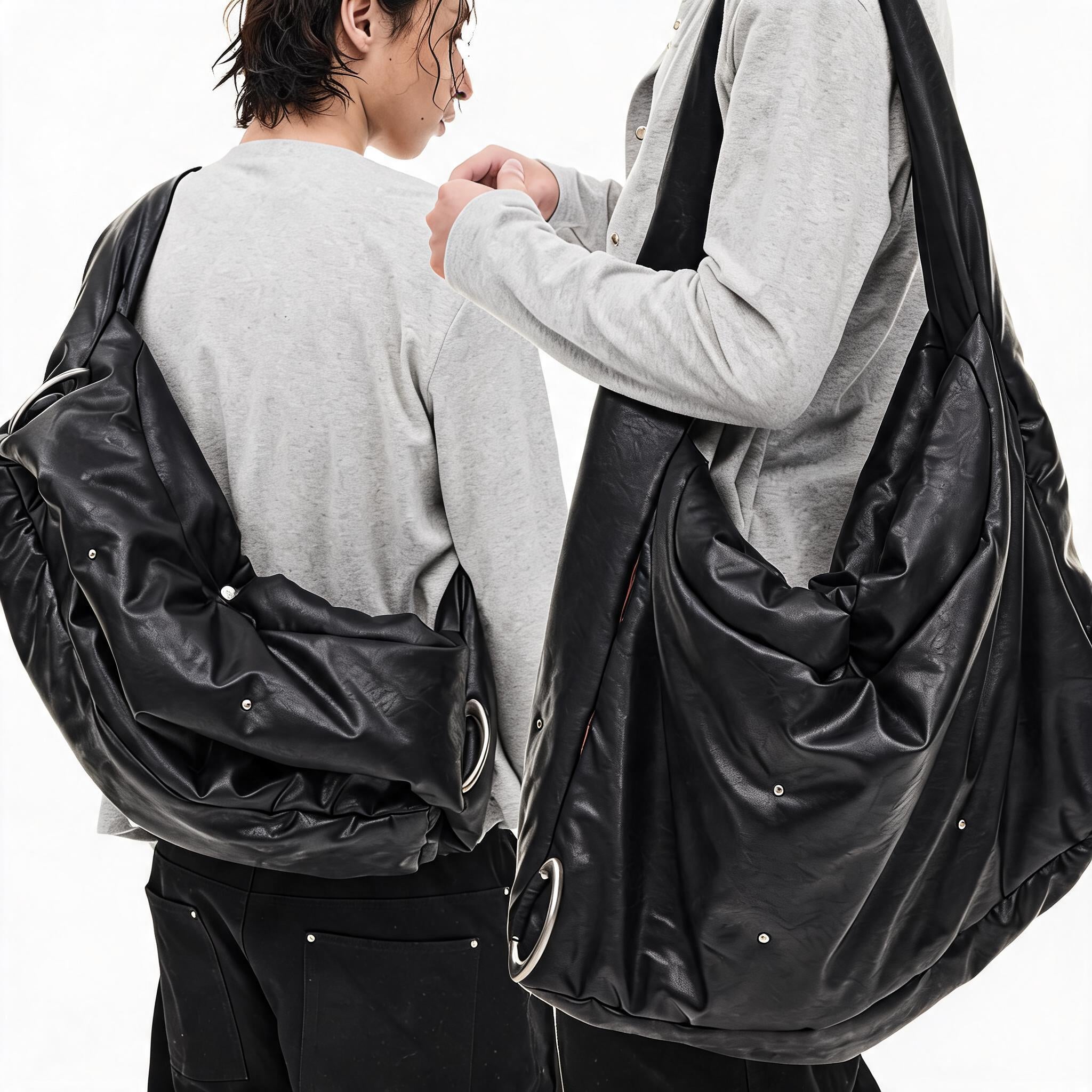 Large Convertible Washed Padded Crossbody Bag