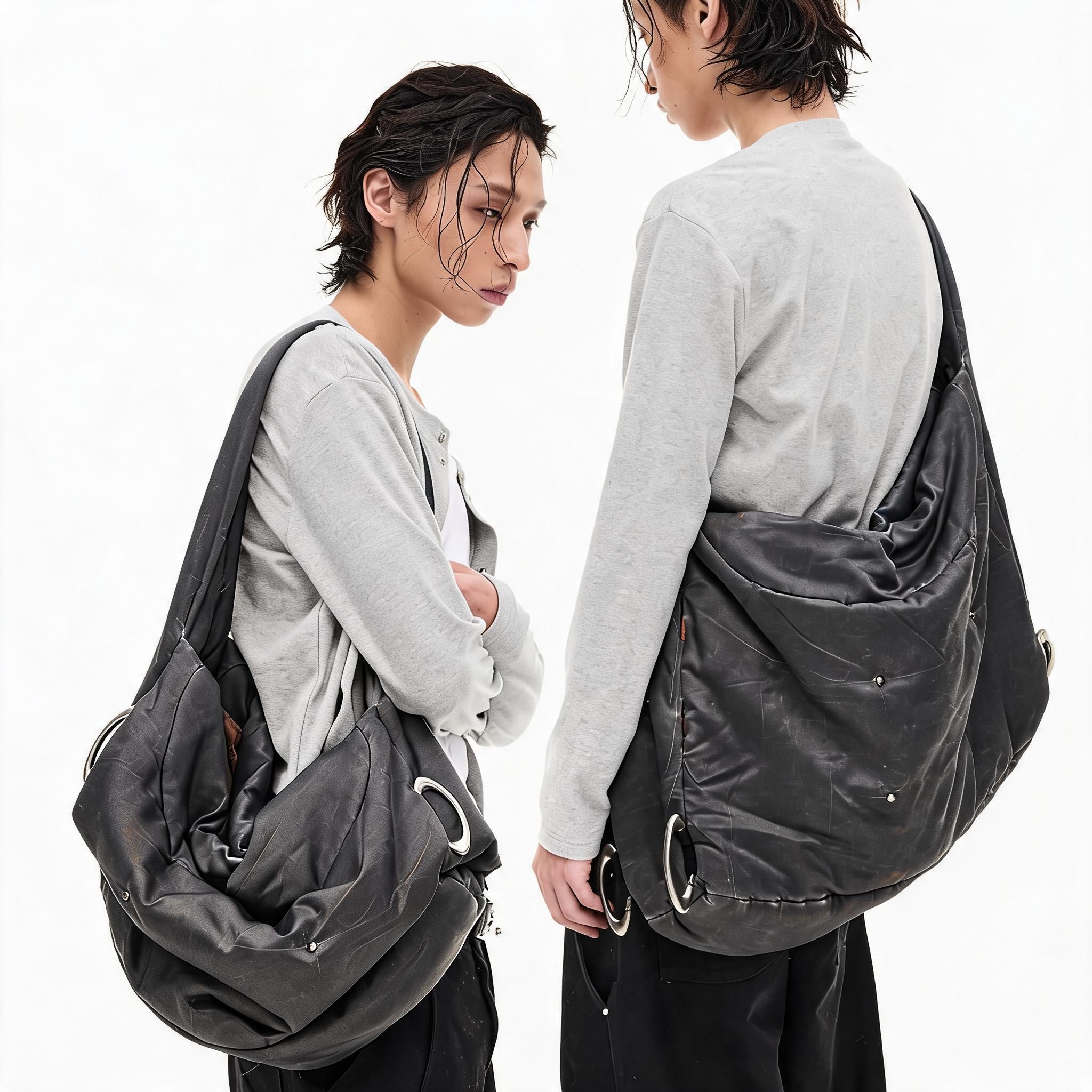Large Convertible Washed Padded Crossbody Bag