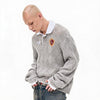 Argyle Knit Wool Blend Polo Sweater