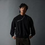 Men's Solid Waffle Mock Zip Sweatshirt