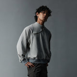 Men's Solid Waffle Mock Zip Sweatshirt