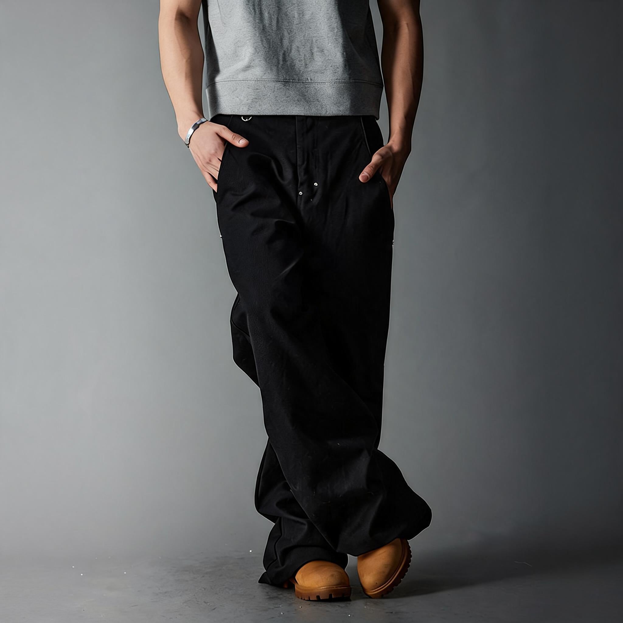 Double Pocket Rhinestone Washed Cargo Pants