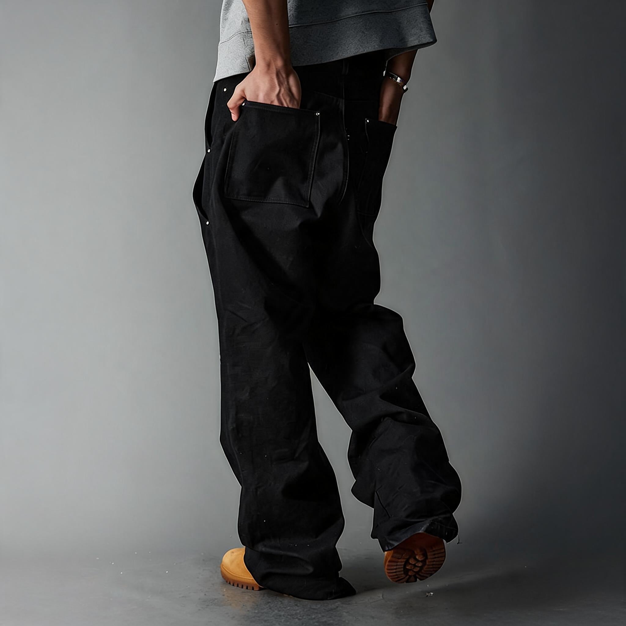 Double Pocket Rhinestone Washed Cargo Pants