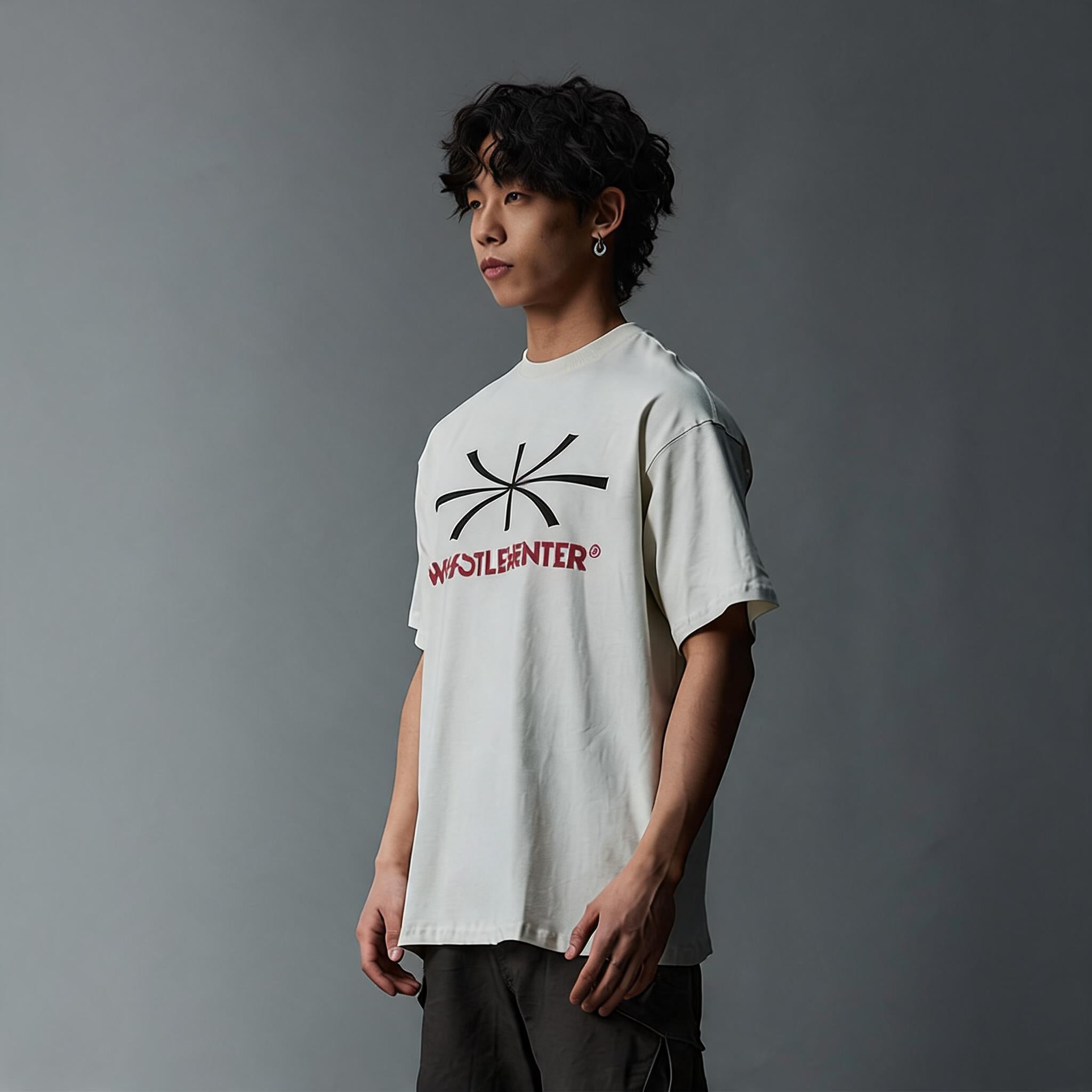 Vintage Off-white Loose Printed Logo Tee