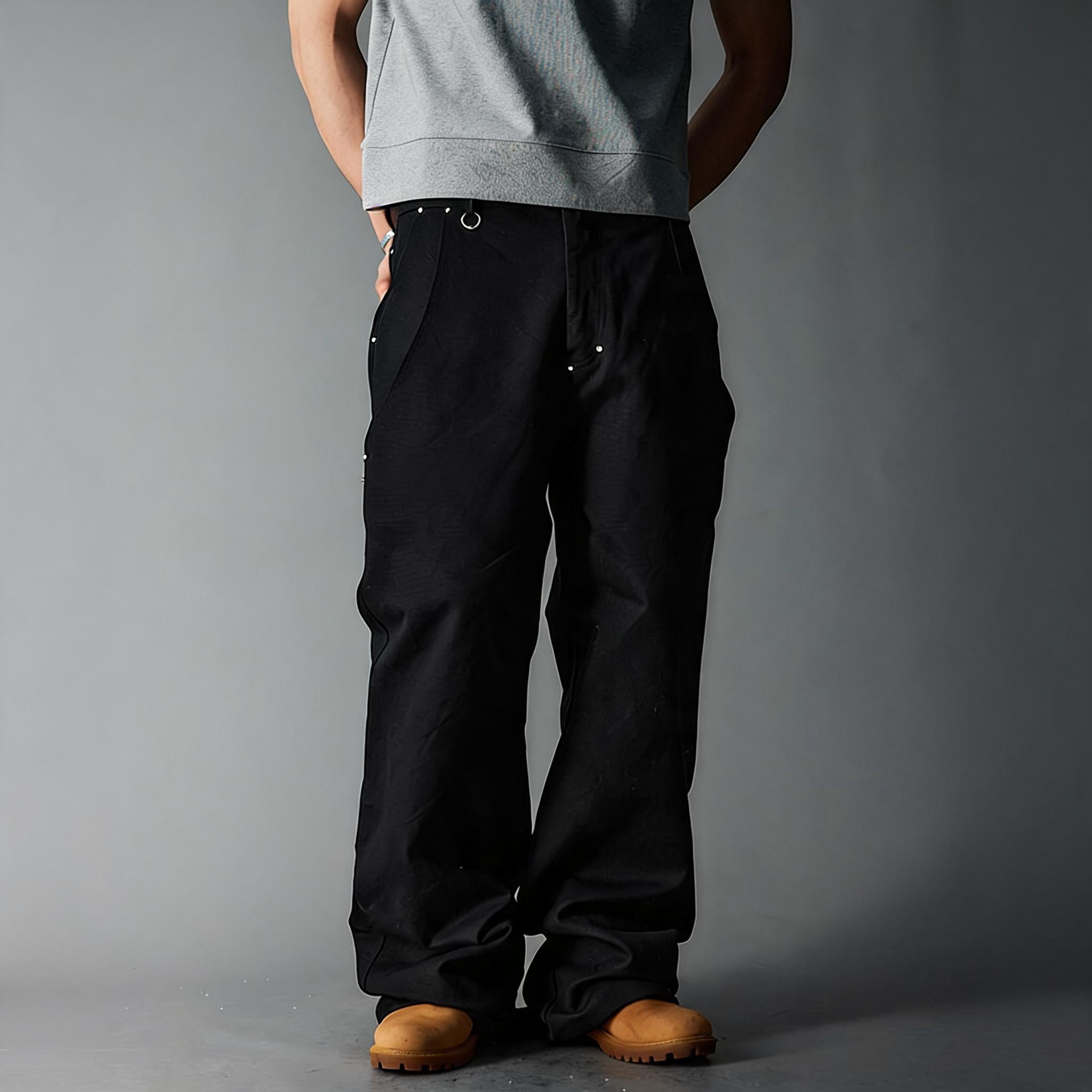 Double Pocket Rhinestone Washed Cargo Pants