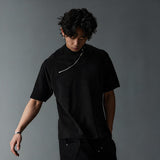 Short Sleeve Mock Neck Zip Tee