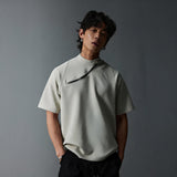 Short Sleeve Mock Neck Zip Tee