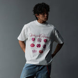 Vintage Loose White Pink Diamond Tee
