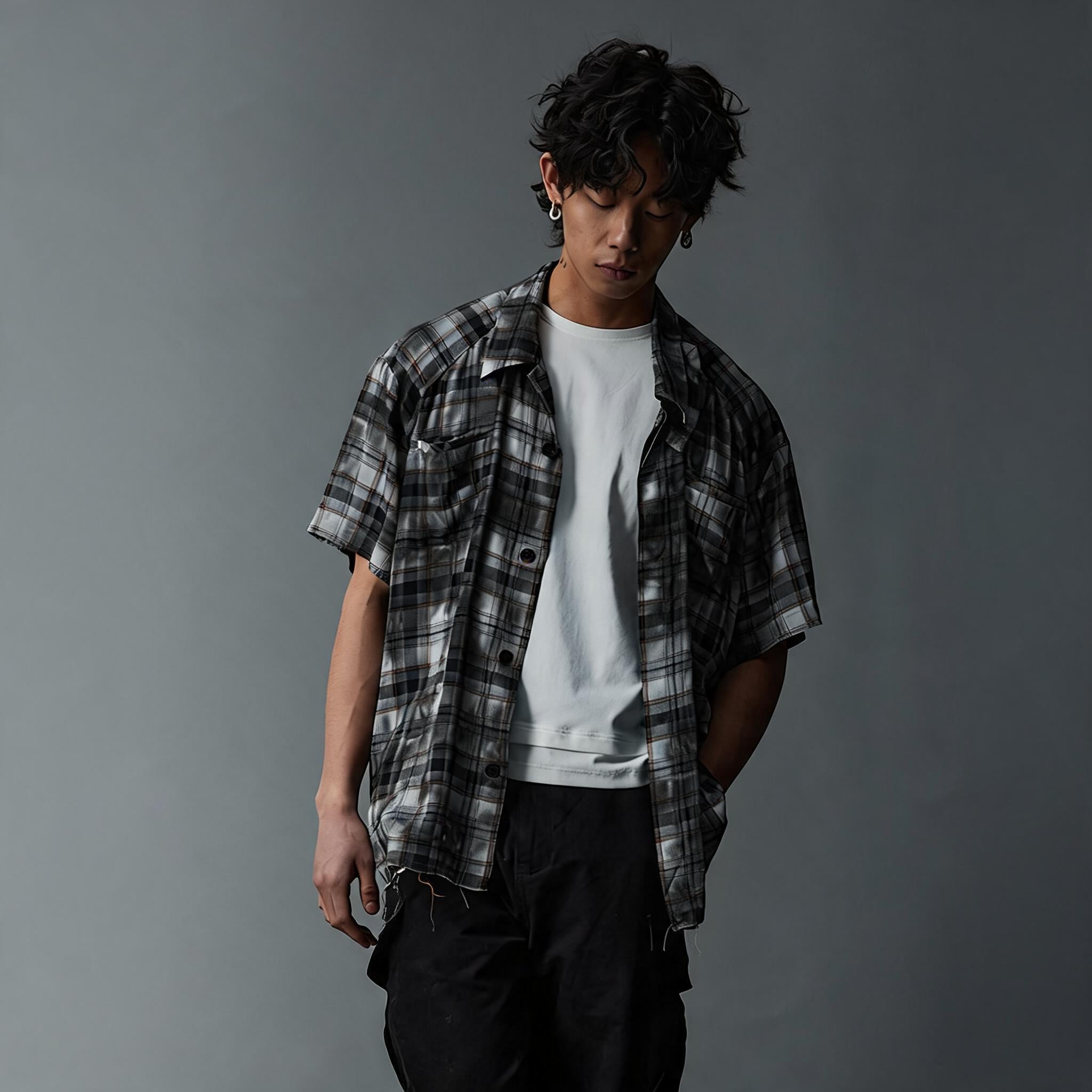 Unisex Cleanfit Multi-color Fringed Plaid Shirts