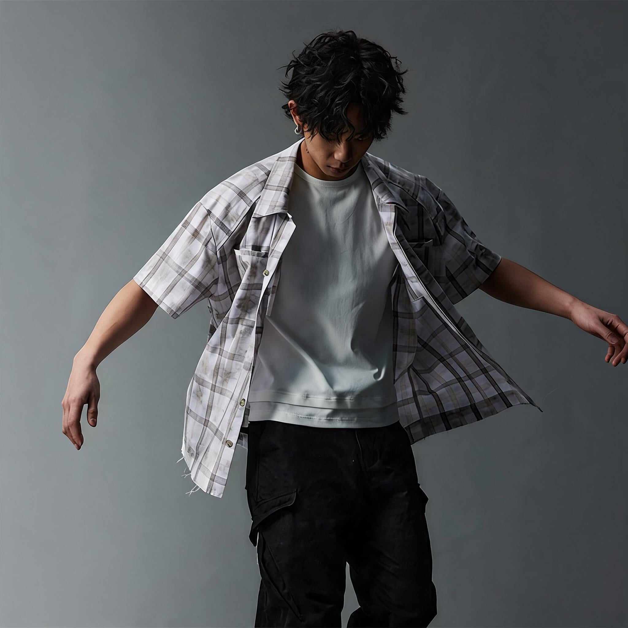 Unisex Cleanfit Multi-color Fringed Plaid Shirts