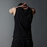 Black Double Layer Slim Tank Top