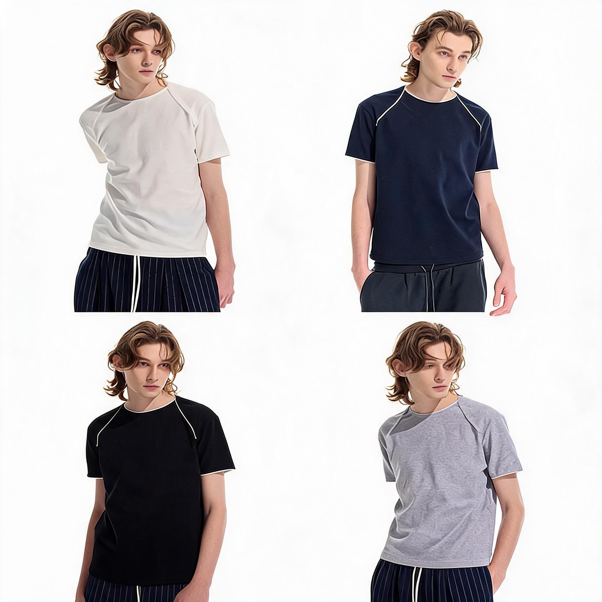 Tri-color Sorona Lace Raglan Slim Tee