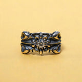 Adjustable Vintage Sterling Silver Moissanite Ring