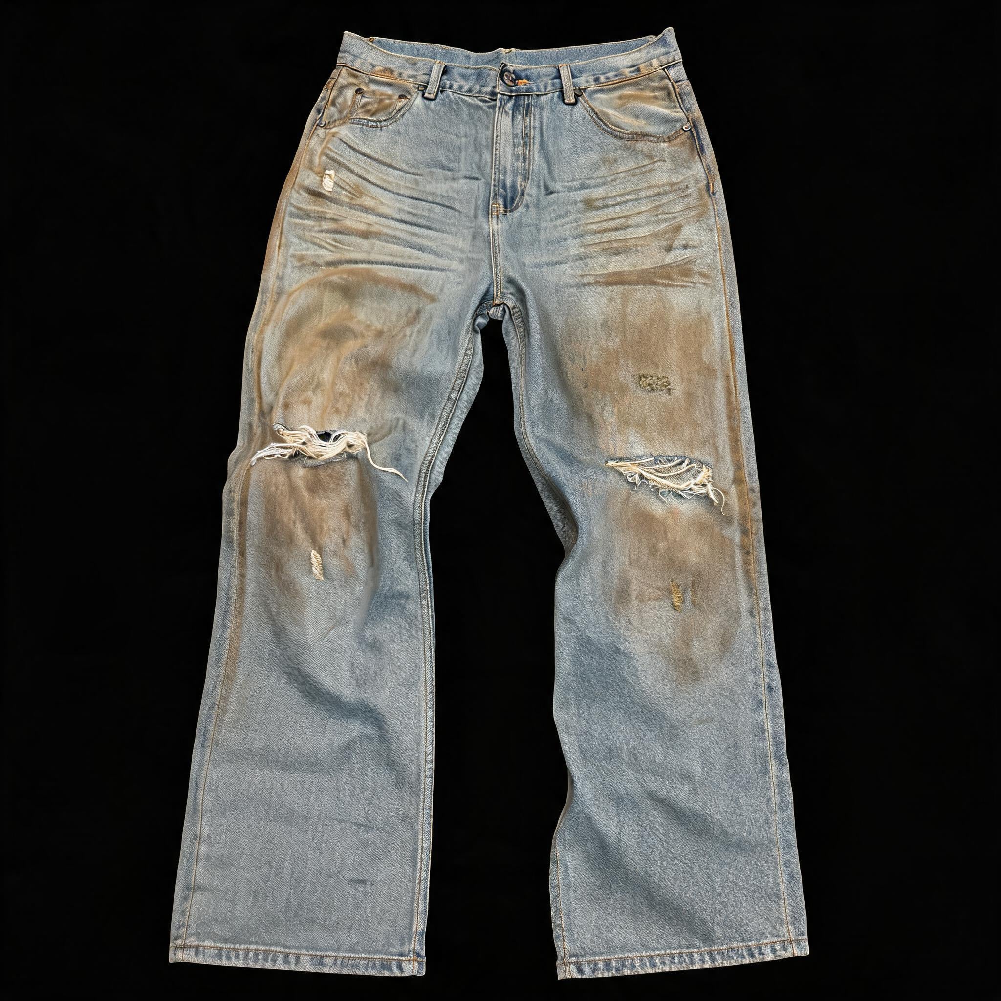 Tawny Distressed Loose Straight Jeans