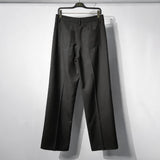 Wide Leg Wrinkle-free Wool Trousers