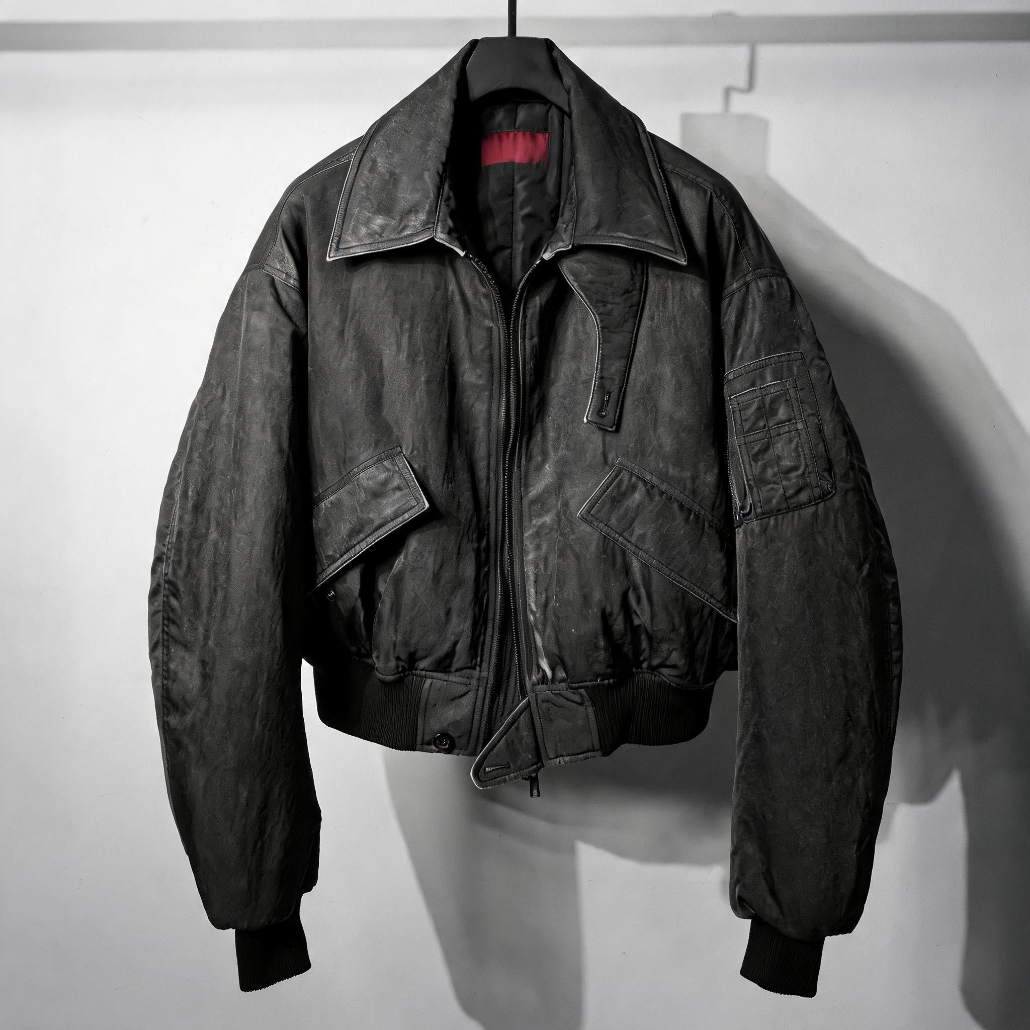 Distressed Boxy Two-Tone 3M Fleece Bomber