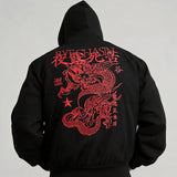 Embroidered Slim Crop Hooded Shoulder-Padded Jacket