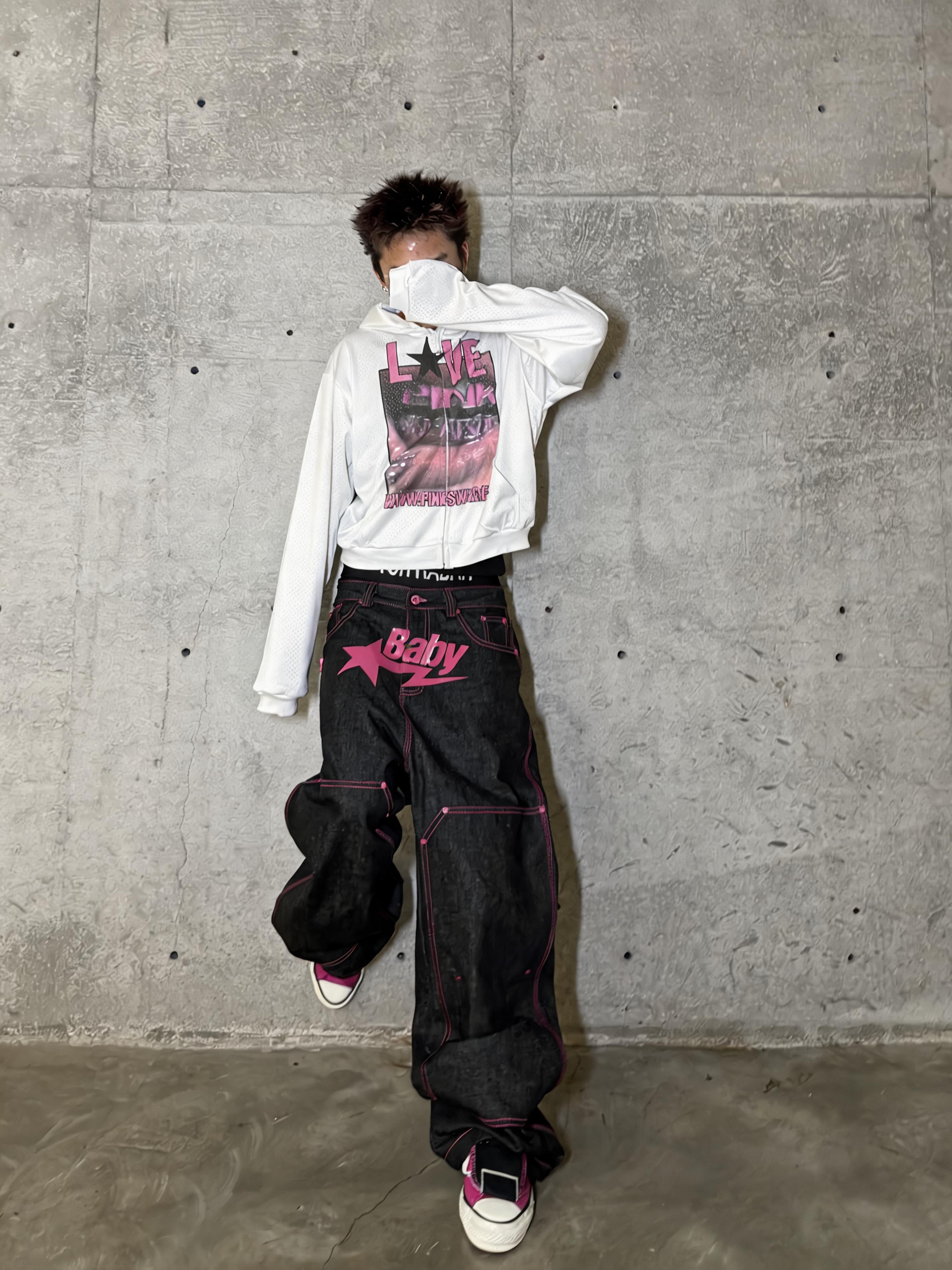 Fitted Crop Mesh Jersey Sweatshirt