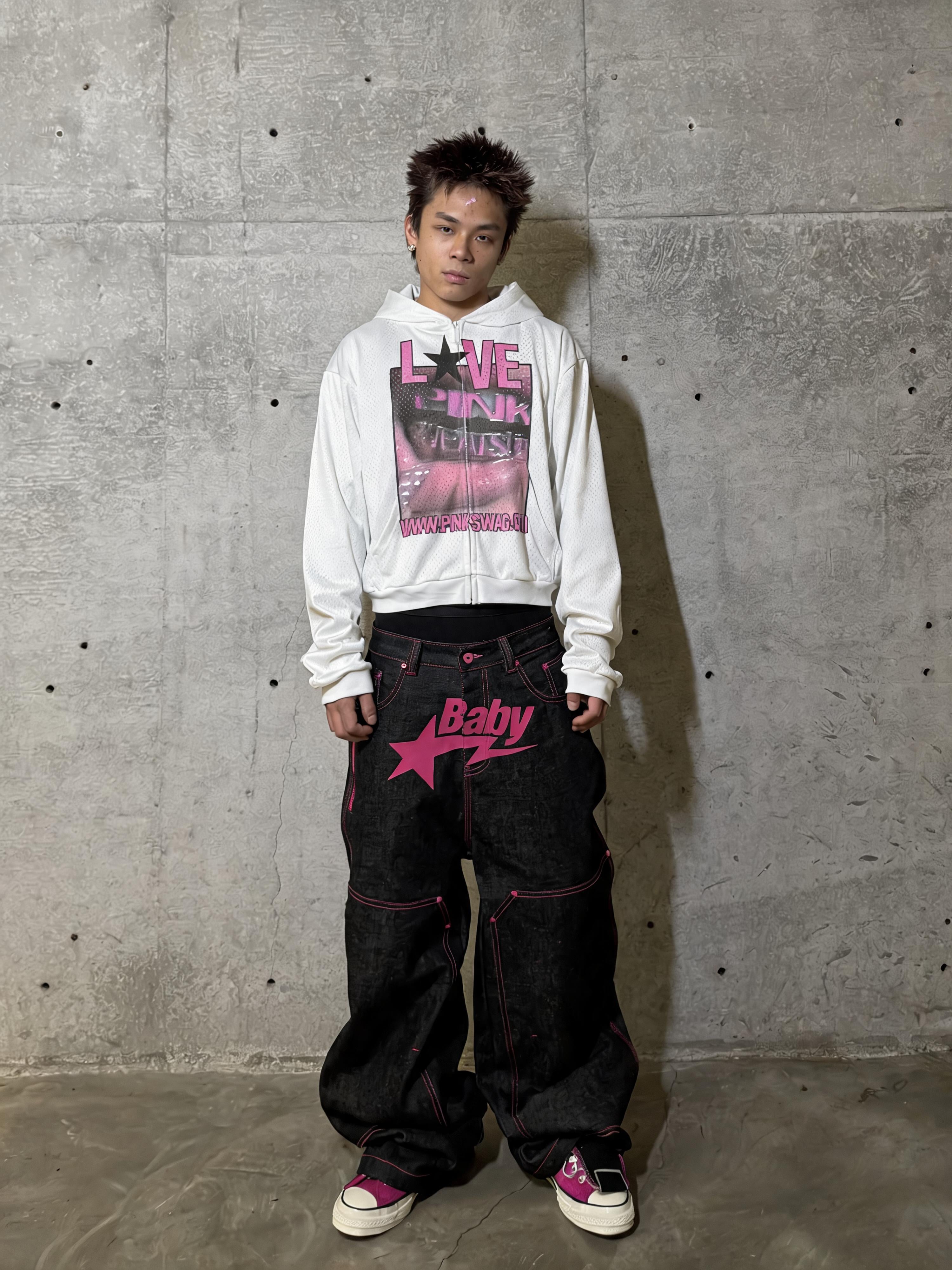 Fitted Crop Mesh Jersey Sweatshirt