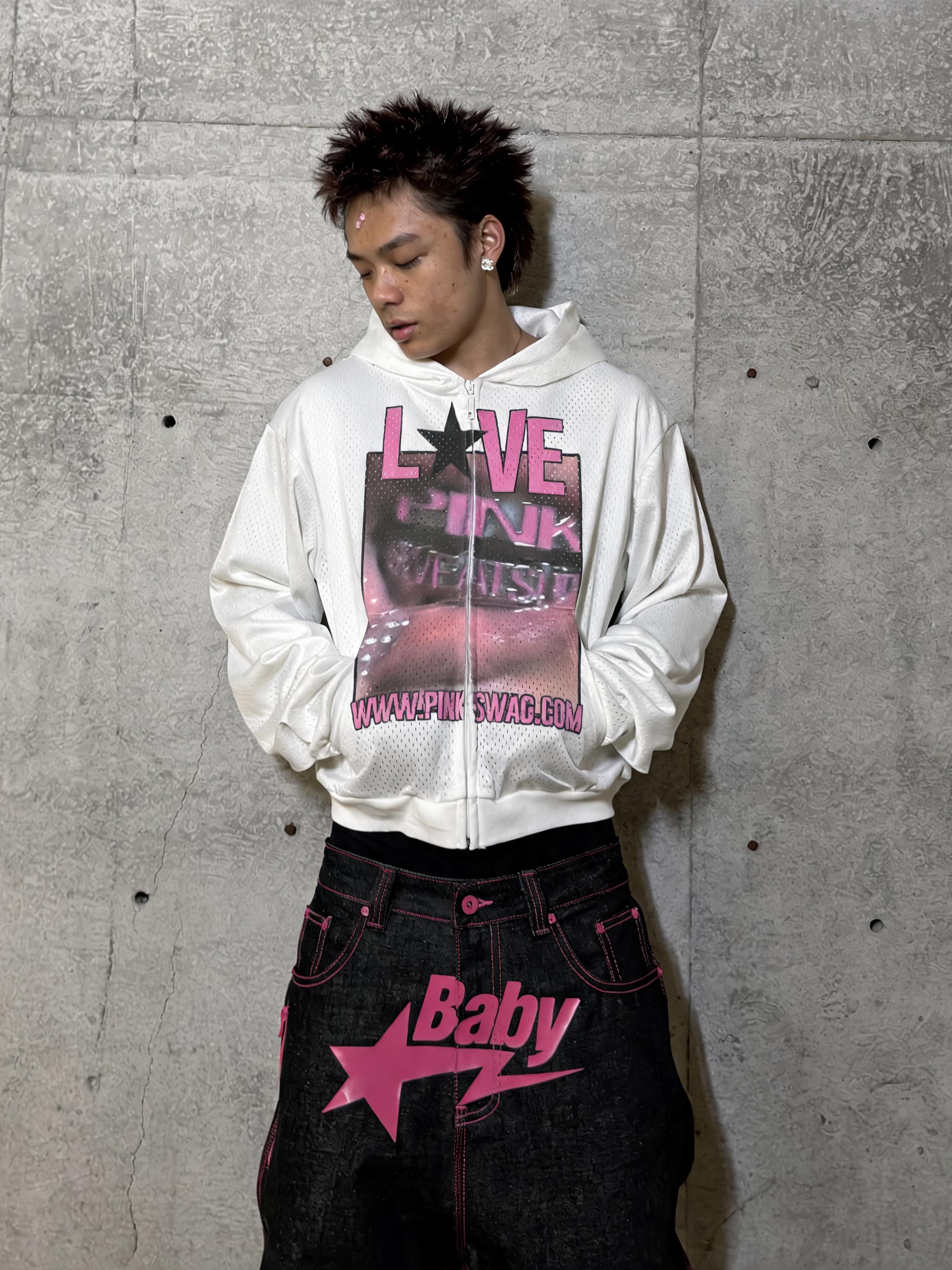 Fitted Crop Mesh Jersey Sweatshirt