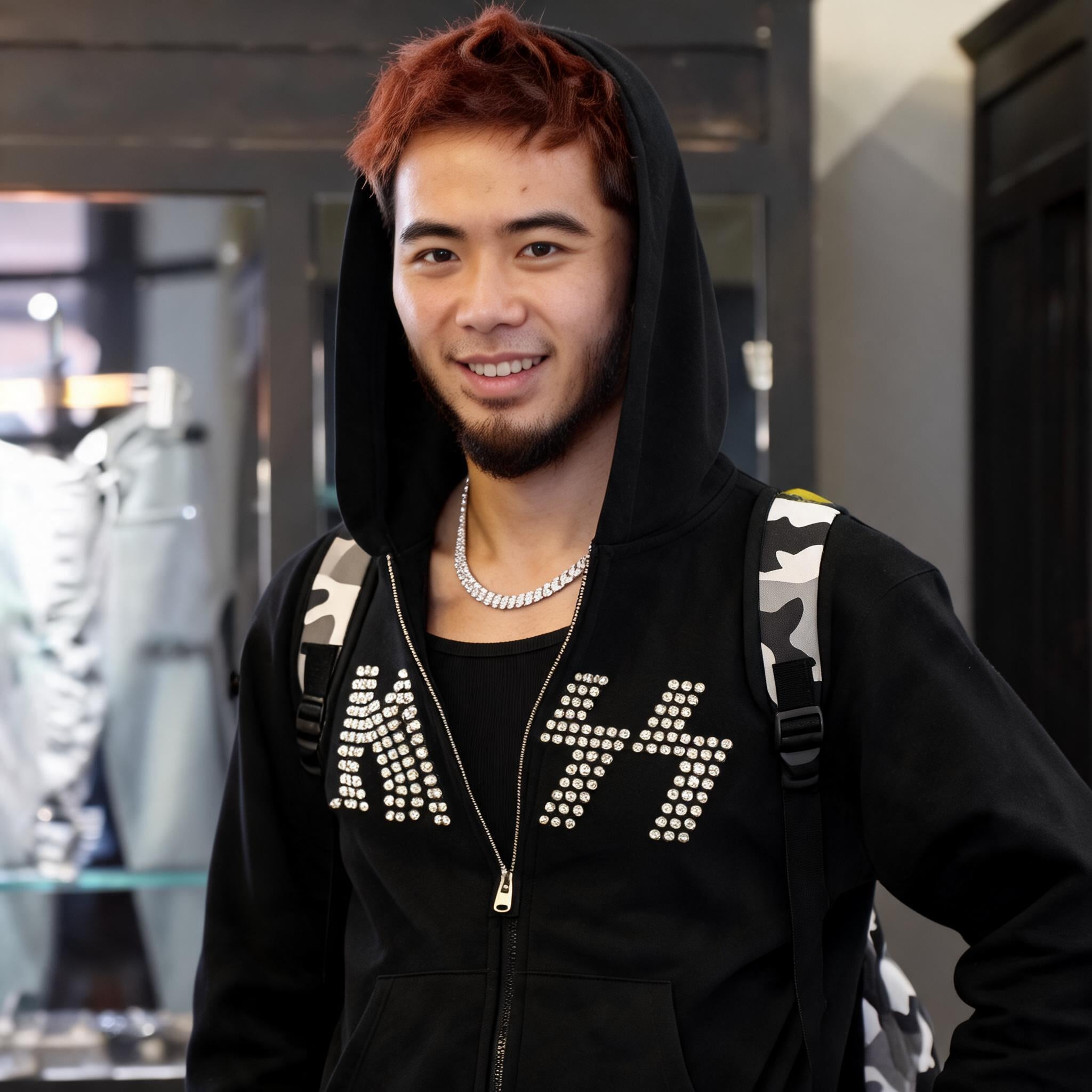 Slim Fit Beaded Heavyweight Hoodie