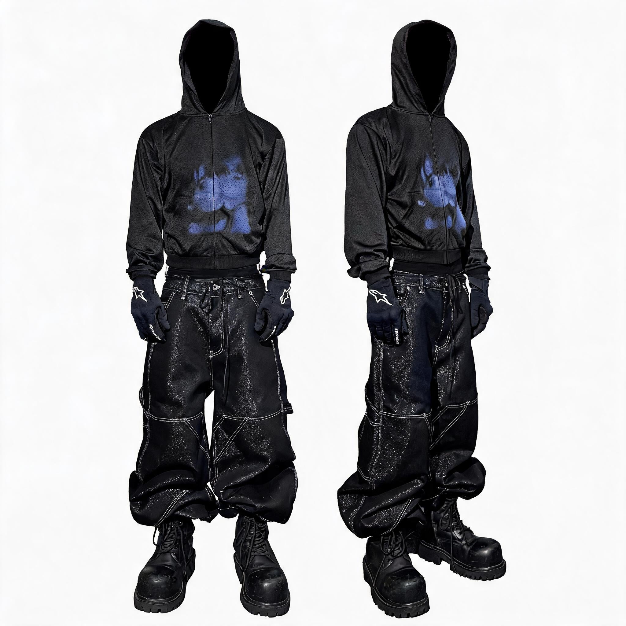 Slim Fit Mesh Zip-Up Hoodie