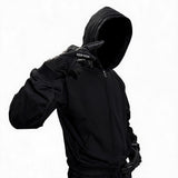 Slim Cropped Embroidered Flag Zip Hoodie
