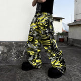 Yellow Camo Suede Knee Racing Pants