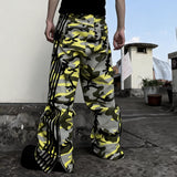 Yellow Camo Suede Knee Racing Pants