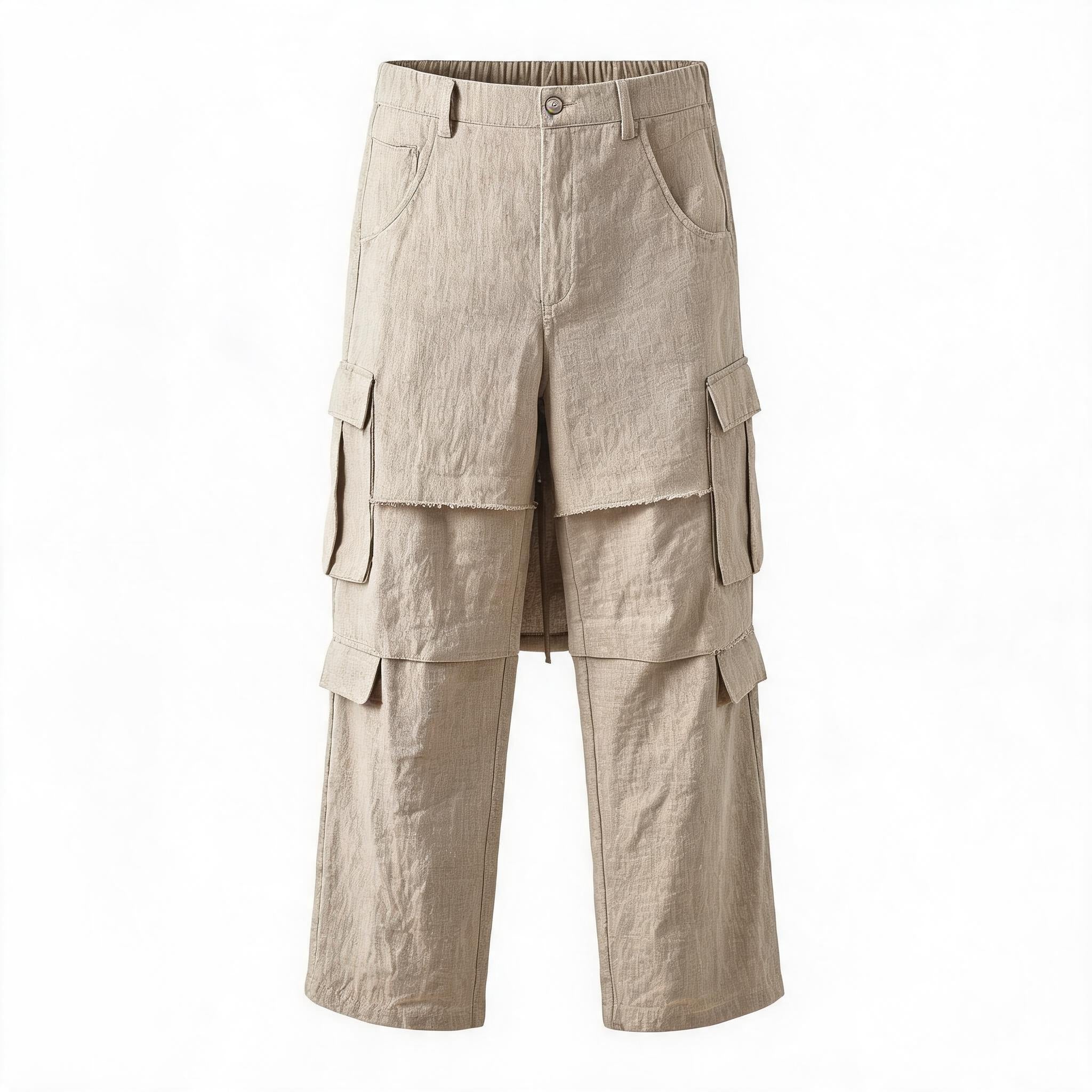 Linen Deconstructed Multi-pocket Pants