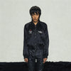 Black Acetate Embroidered Cropped Zip Jacket