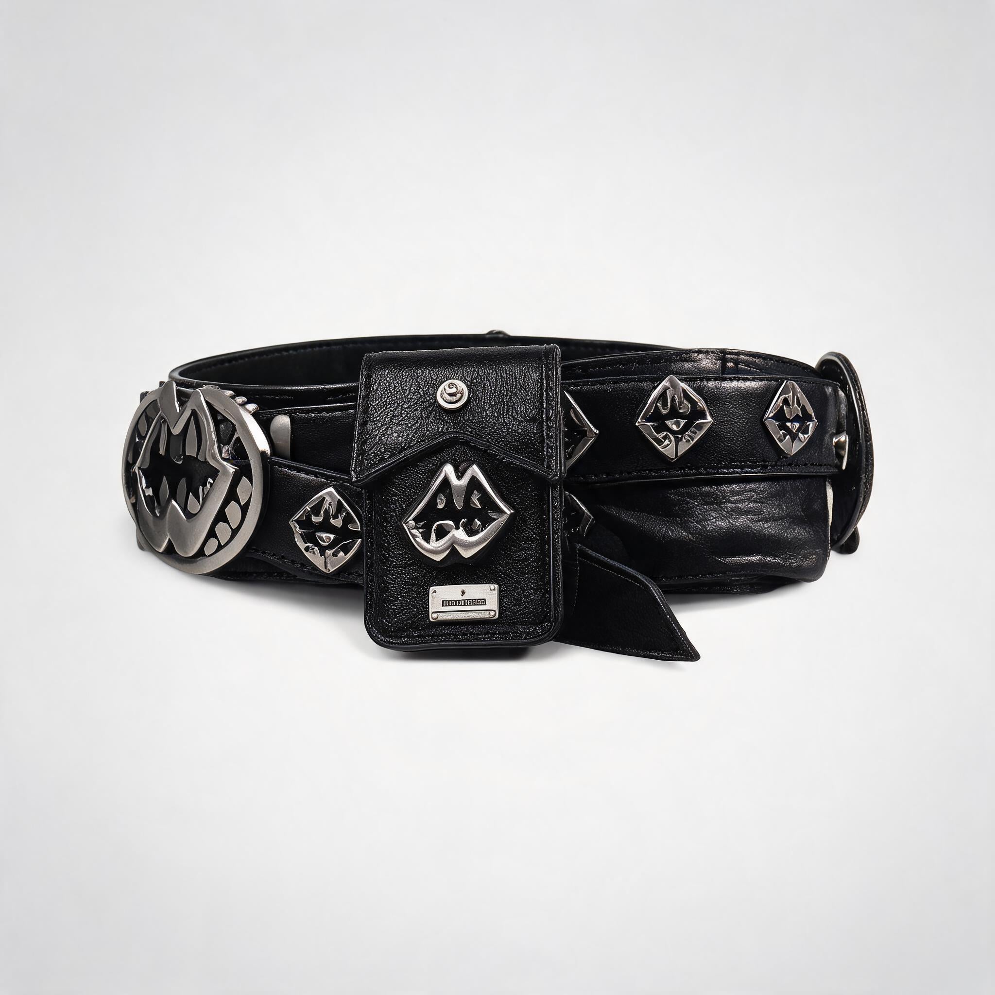 Two-Tone Leather Lip Cigarette Waist Pouch