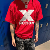 Loose Two-tone Print Cotton Tees