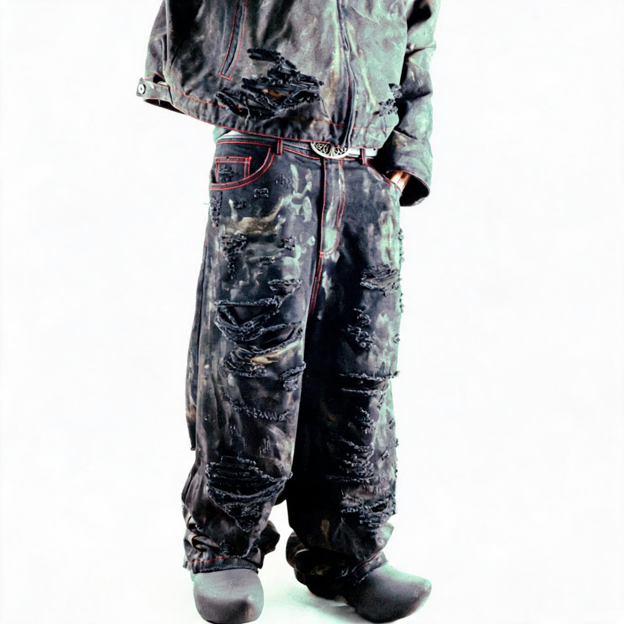 Black Distressed Baggy Jeans