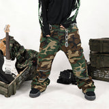 Olive Camouflage Flared Zippered Denim Jeans