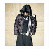 Black Short Down Stand Collar Jacket
