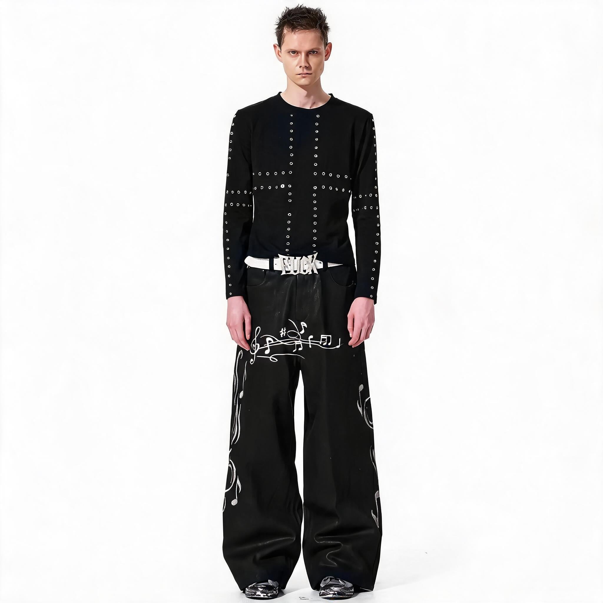 Men's Cross Eyelet Long Sleeve Tee