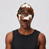 Cow Print Leather Fur Sun Cap