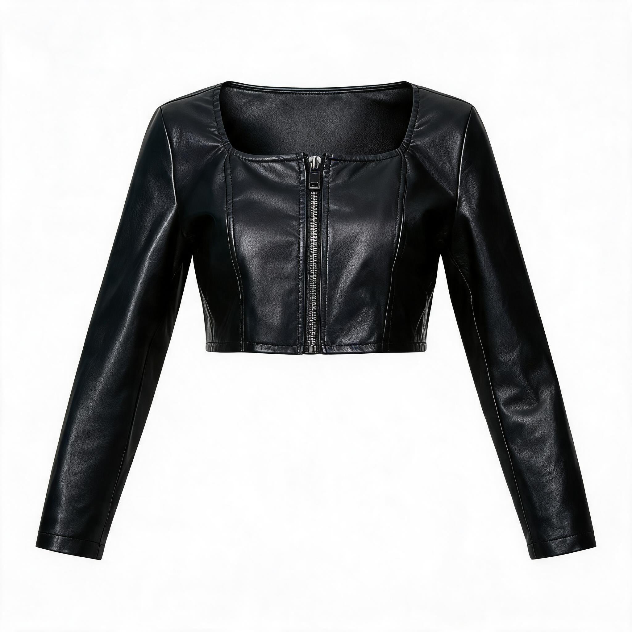 Short Zip Sheepskin Jacket