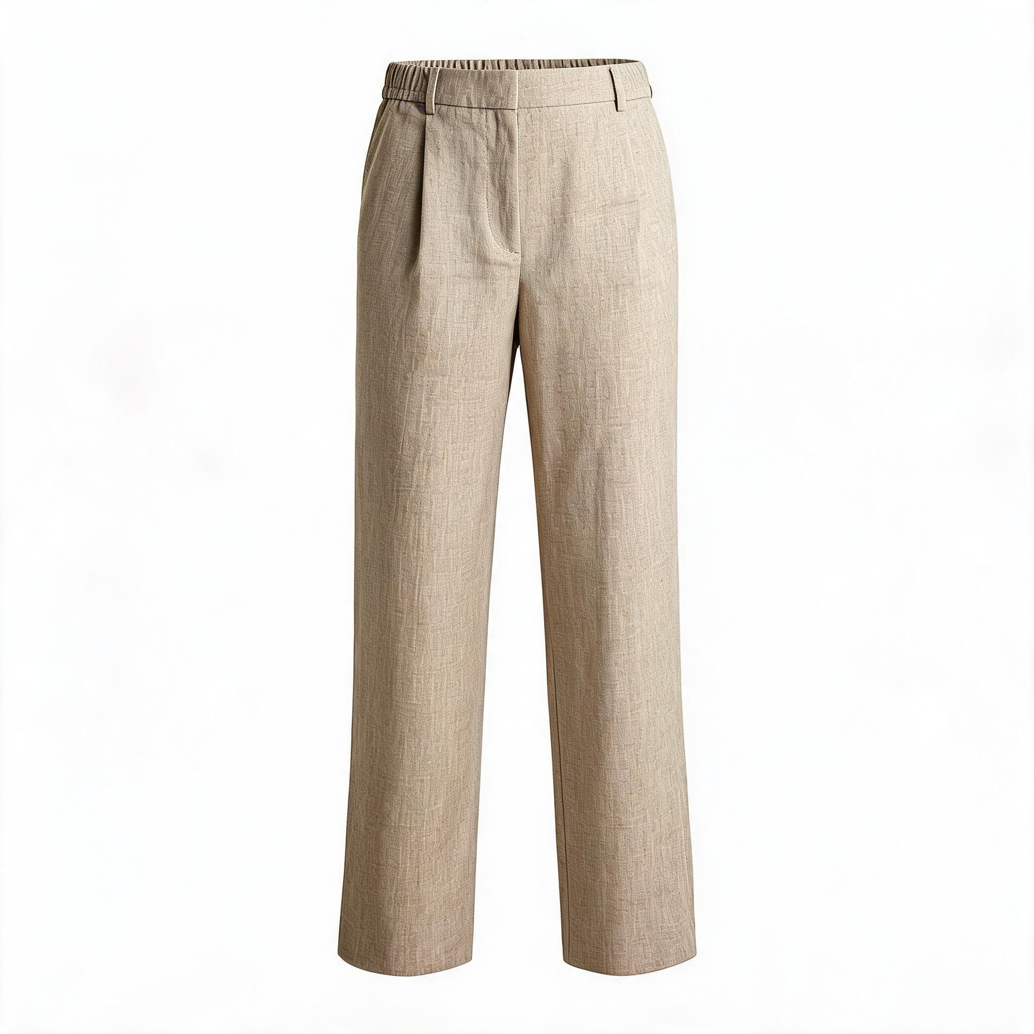 Straight Leg Hemp Linen Blend Pants
