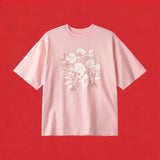 Floral Silhouette Print Short Sleeve Tee