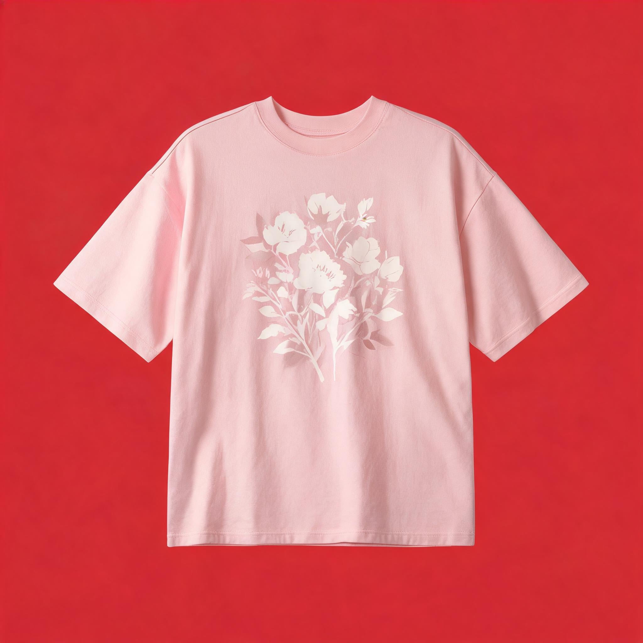 Floral Silhouette Print Short Sleeve Tee