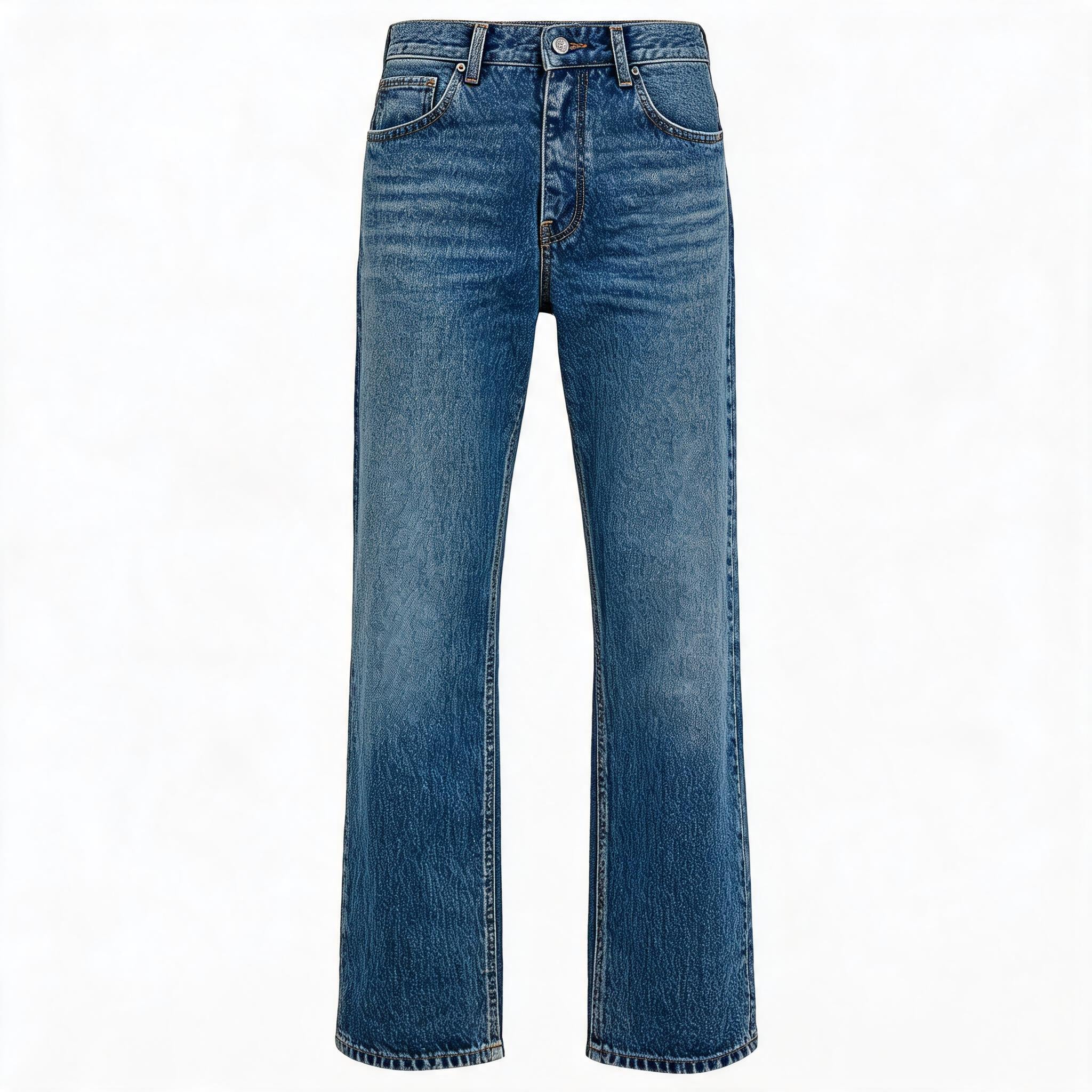 Heavyweight Slub Washed Straight Jeans